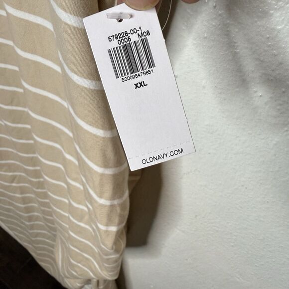 New Old‎ Navy Maternity Striped Beige White Midi Bodycon Dress Women’s XXL - Picture 3 of 7